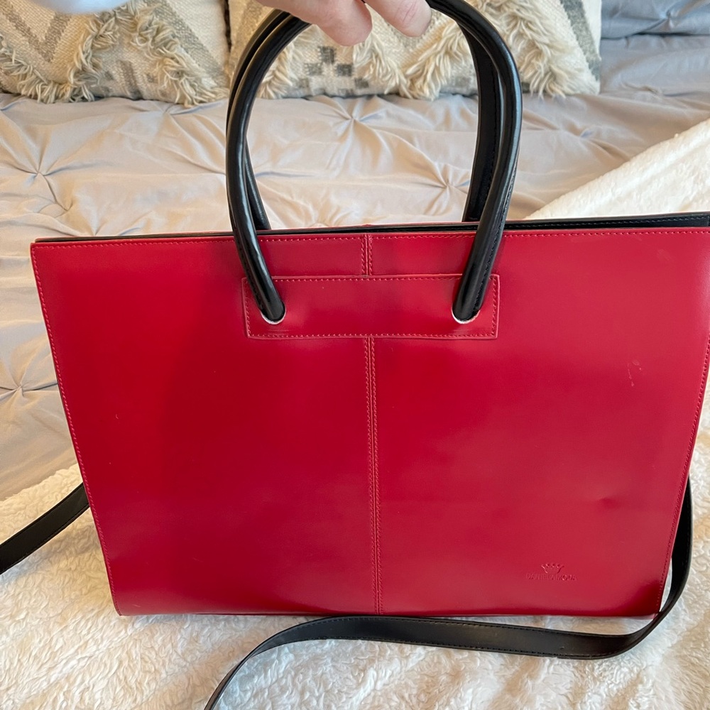 Red Italian leather bag